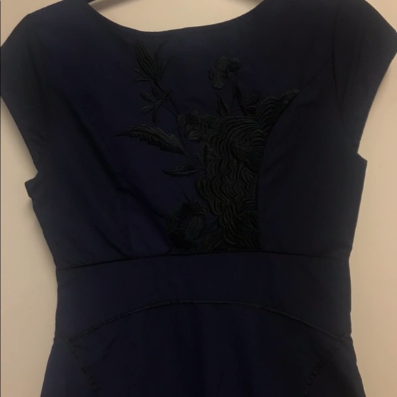 Floreat Navy with Black Embroidery Dress Size 2 - Picture 4 of 5